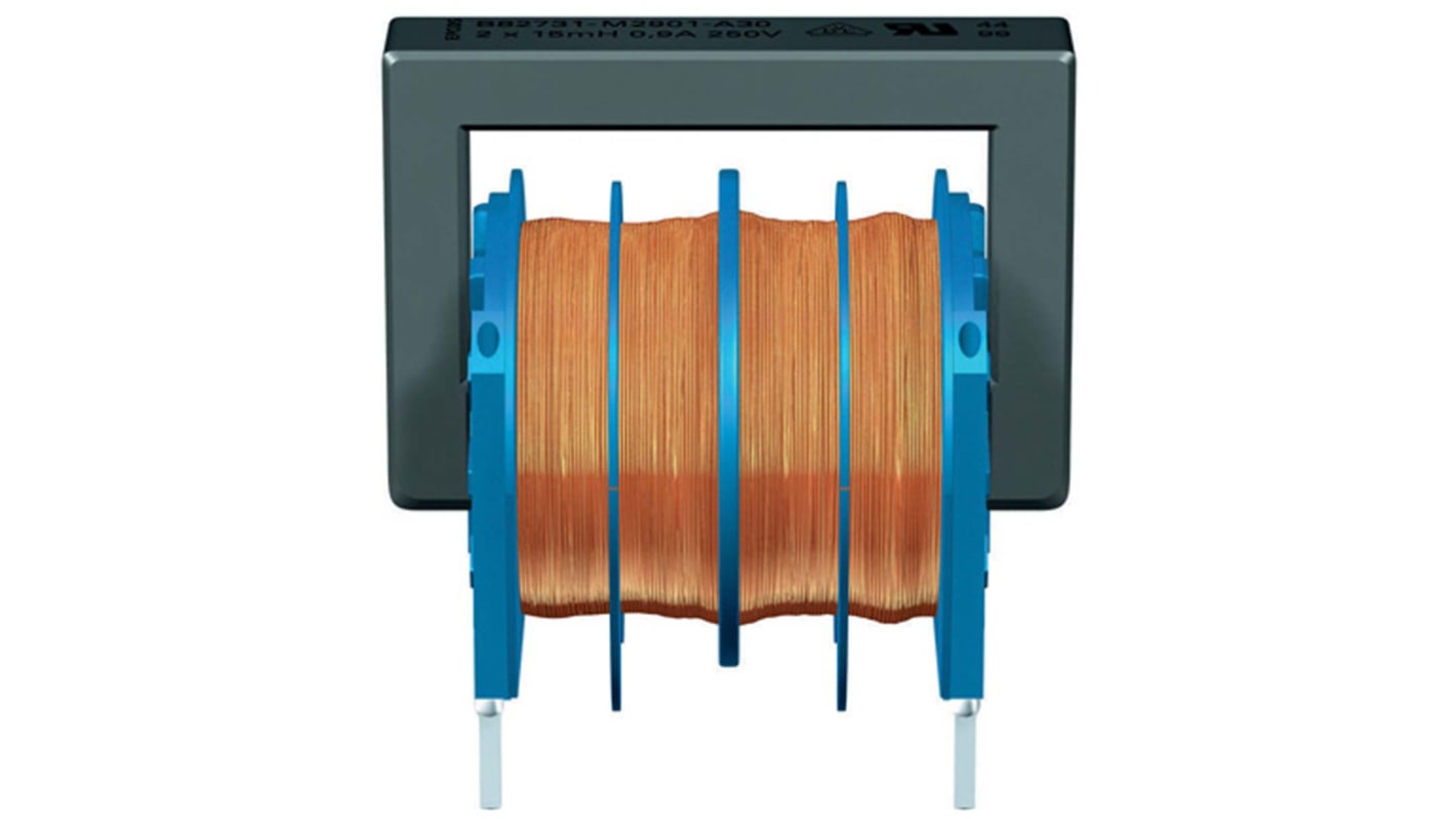 EPCOS 39 mH -30 → +50% Ferrite Power Line Choke, Max SRF:10kHz, 600mA Idc, 1.5Ω Rdc 250 V ac, B82731M