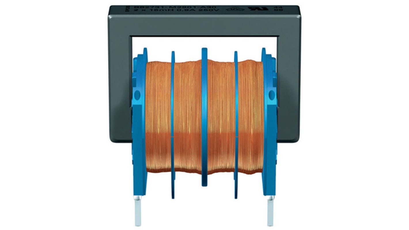 EPCOS 22 mH -30 → +50% Ferrite Power Line Choke, Max SRF:10kHz, 800mA Idc, 800mΩ Rdc 250 V ac, B82731M