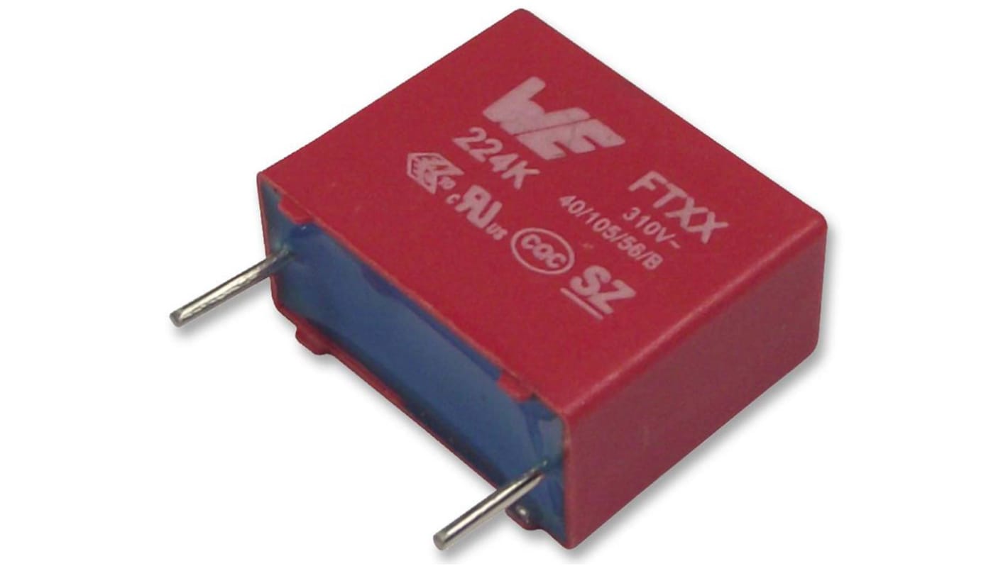 Würth Elektronik WCAP-FTXX X2 Polypropylenkondensator PP 270nF ±10% / 310V ac, THT Raster 15mm