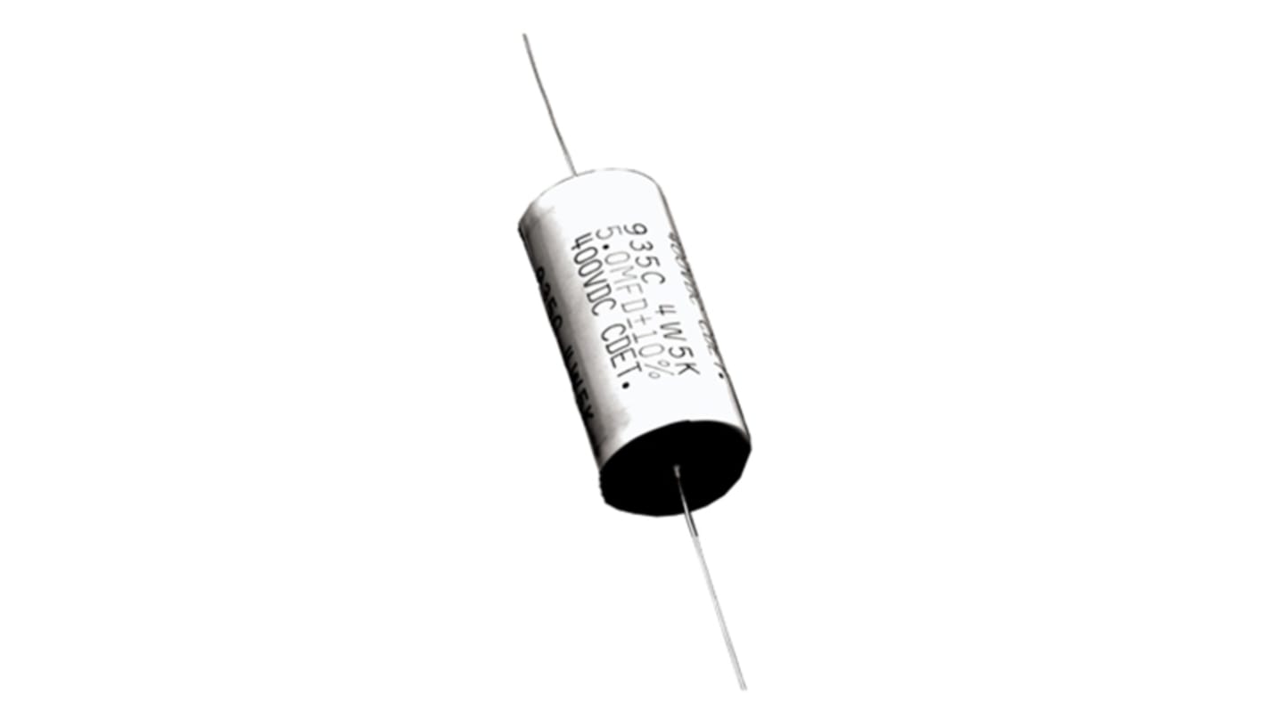 Cornell-Dubilier 935C Polypropylene Capacitor PP, 100V dc, ±10%, 10μF, Through Hole