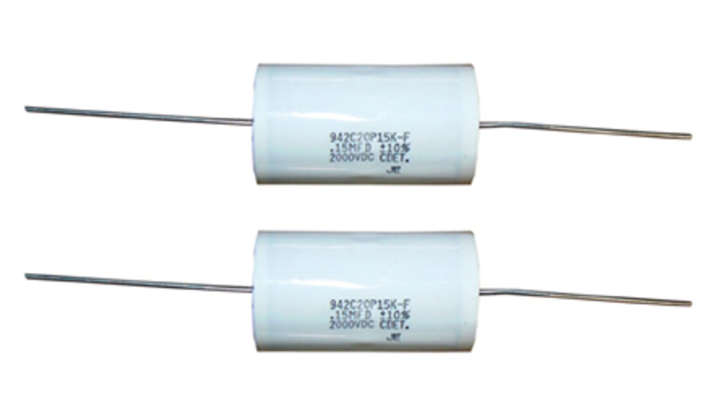 Cornell-Dubilier 942C Polypropylene Capacitor PP, 2kV dc, ±10%, 150nF, Through Hole