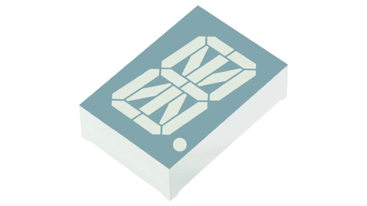 PSC12-11CGKWA Kingbright 16-Segment LED Display, CC Green 25 mcd RH DP 30.5mm