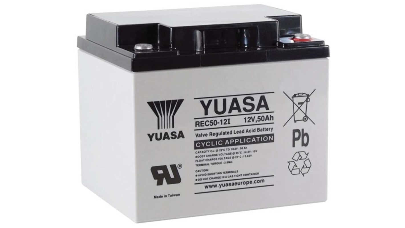 Yuasa 12V M5 Sealed Lead Acid Battery, 50Ah