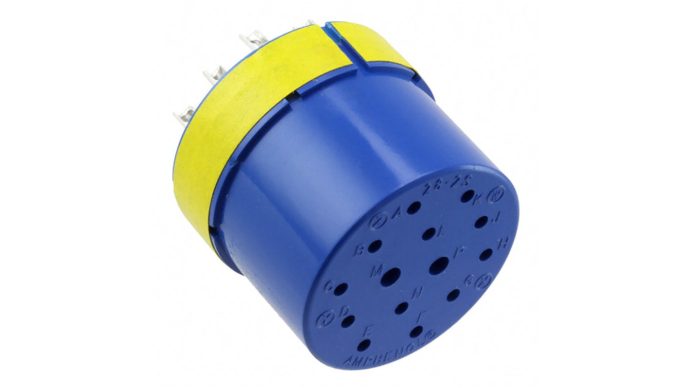 Amphenol Socapex, PT, Copper Alloy 15 Way Panel Mount MIL Spec Circular Connector ReceptacleGreen, Socket