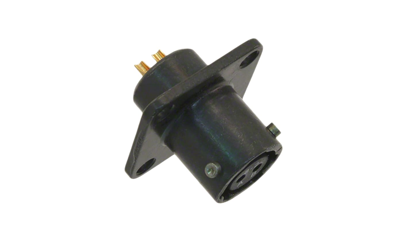 Amphenol Socapex, PT, Copper Alloy 2 Way Panel Mount MIL Spec Circular Connector ReceptacleGreen, Socket Contacts,Shell