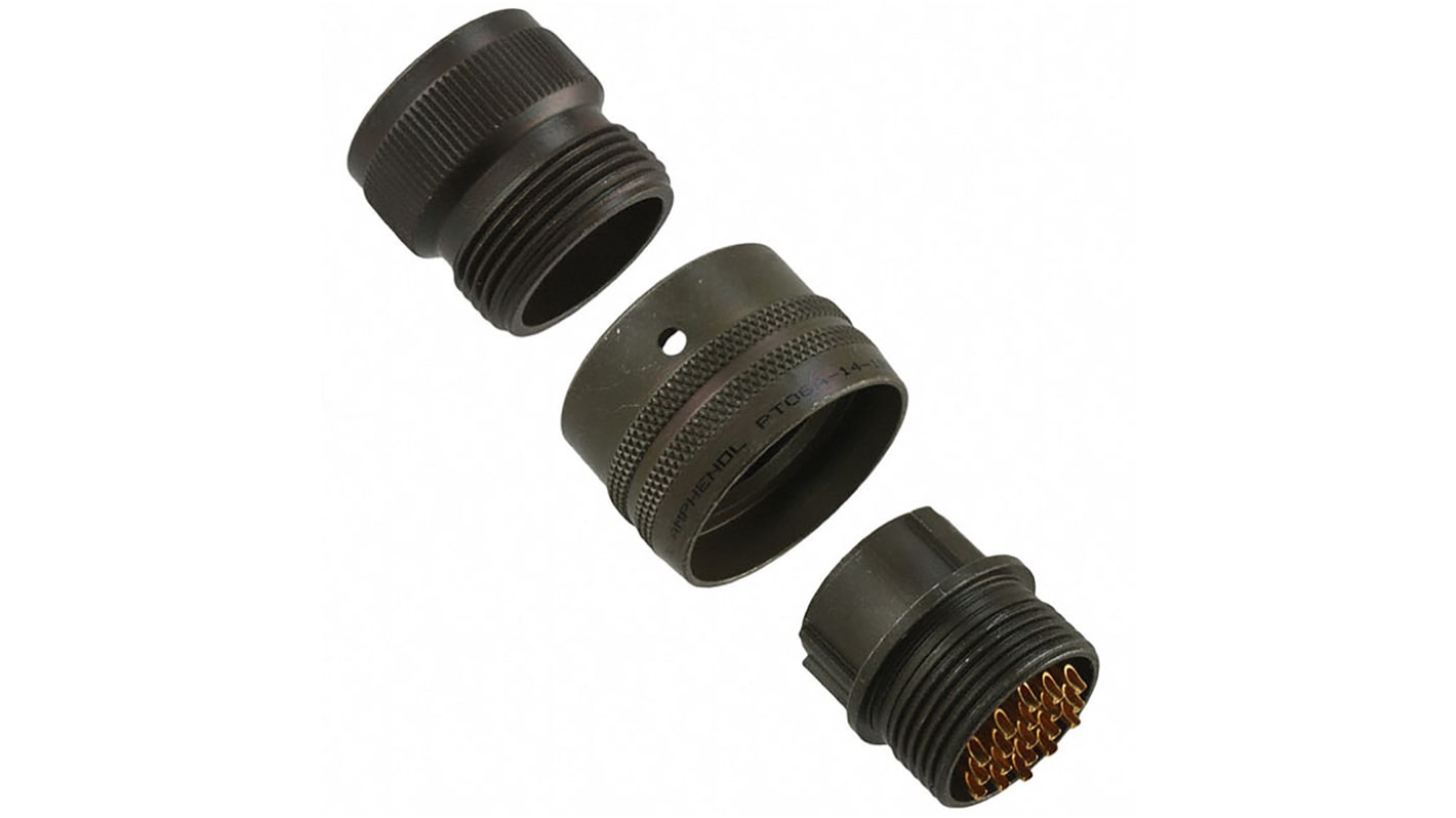 Amphenol Socapex, PT, Copper Alloy 12 Way Panel Mount MIL Spec Circular Connector ReceptacleGreen, Socket