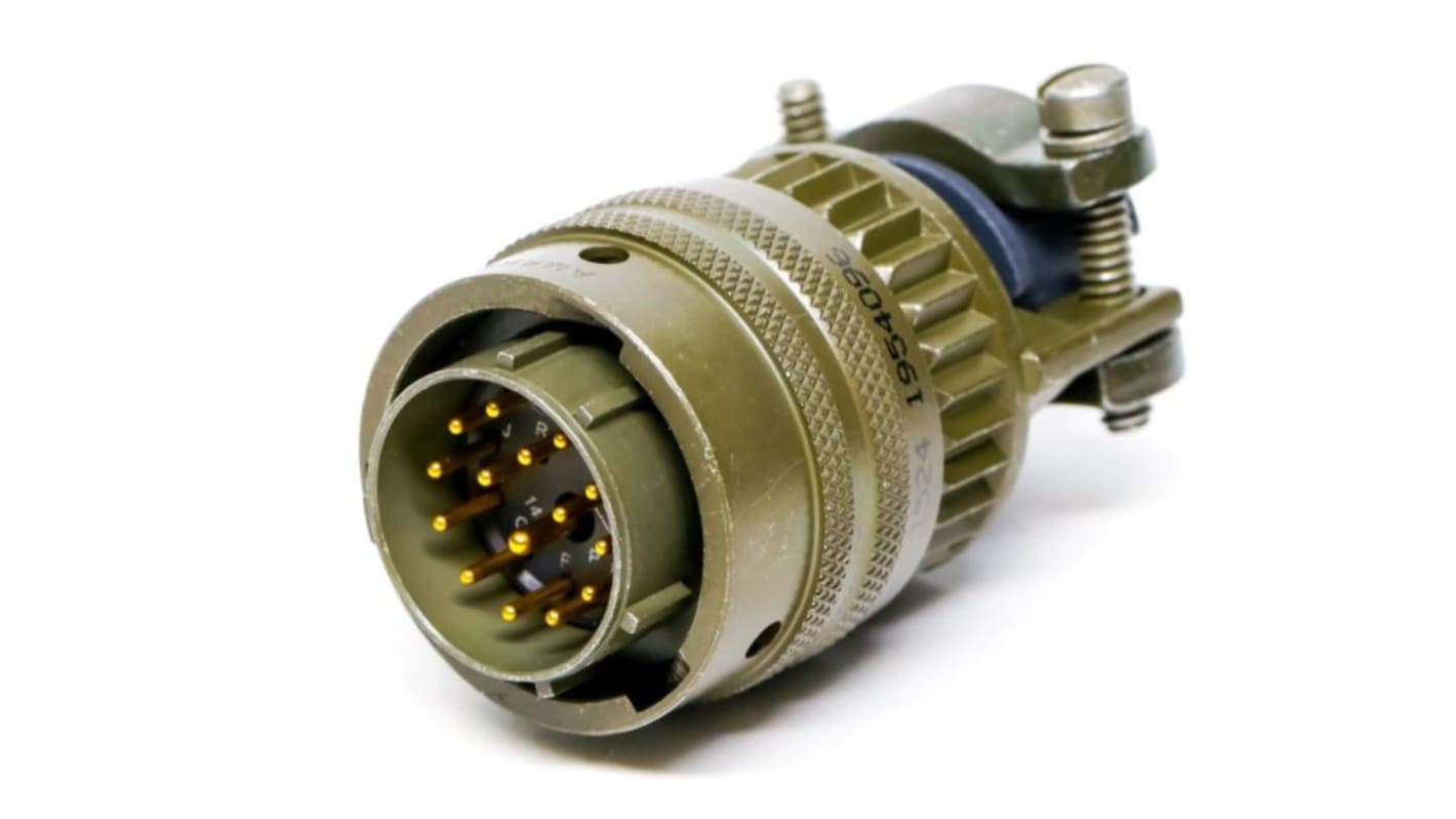 Amphenol Industrial, PT, Copper Alloy 3 Way Cable Mount MIL Spec Circular Connector PlugGreen, Pin Contacts,Shell Size