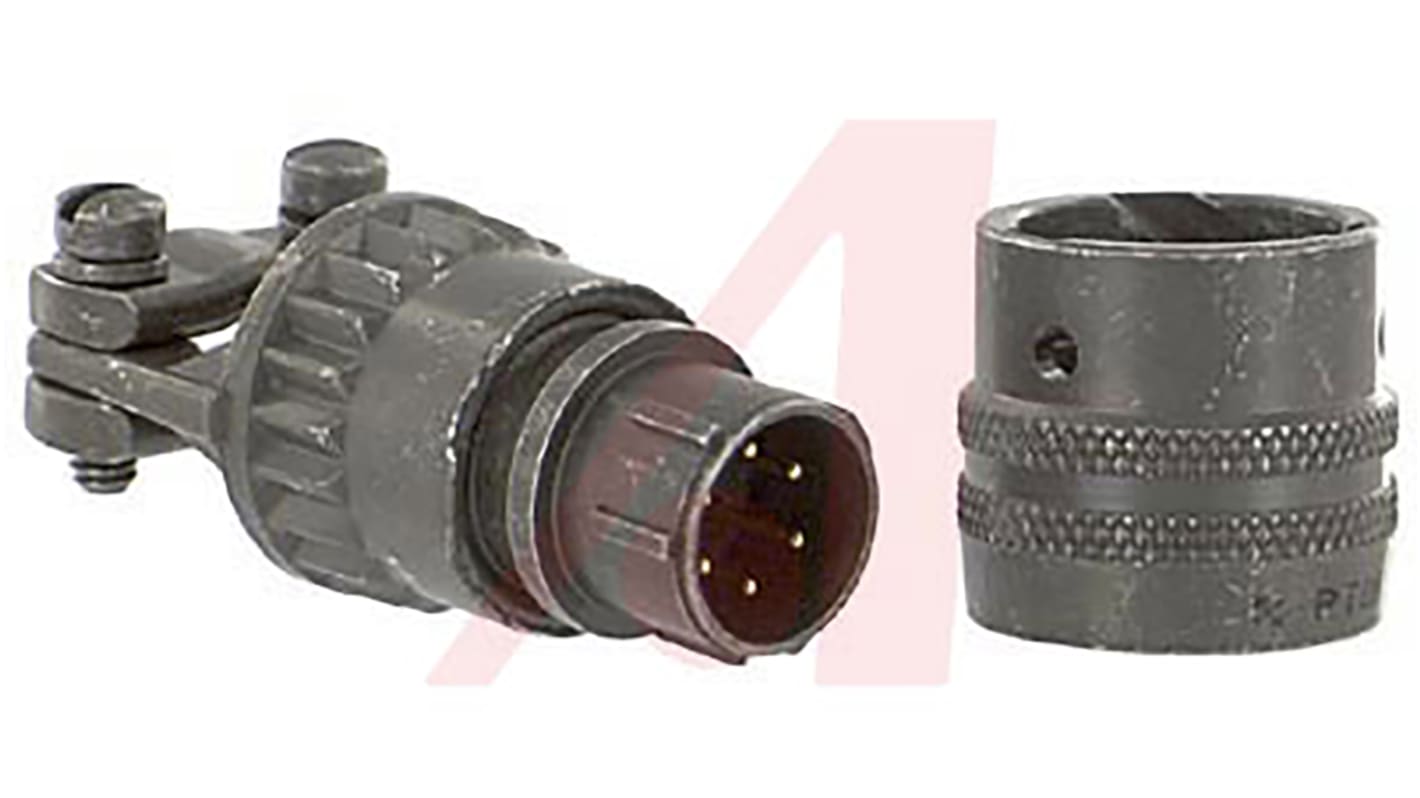 Amphenol Socapex, PT, Copper Alloy 6 Way Cable Mount MIL Spec Circular Connector PlugGreen, Pin Contacts,Shell Size 10,