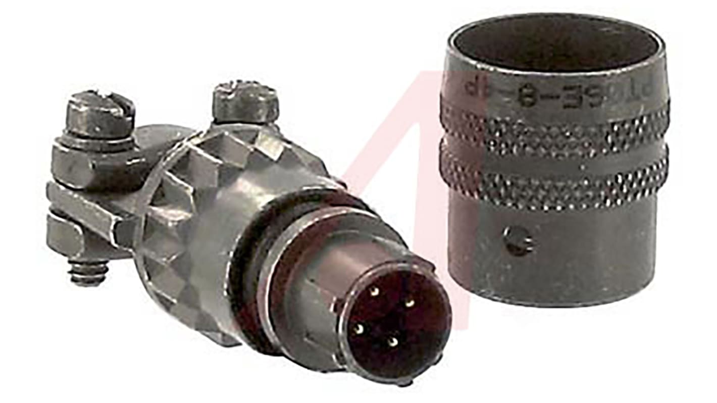 Amphenol Socapex, PT, Copper Alloy 4 Way Cable Mount MIL Spec Circular Connector PlugGreen, Pin Contacts,Shell Size 8,