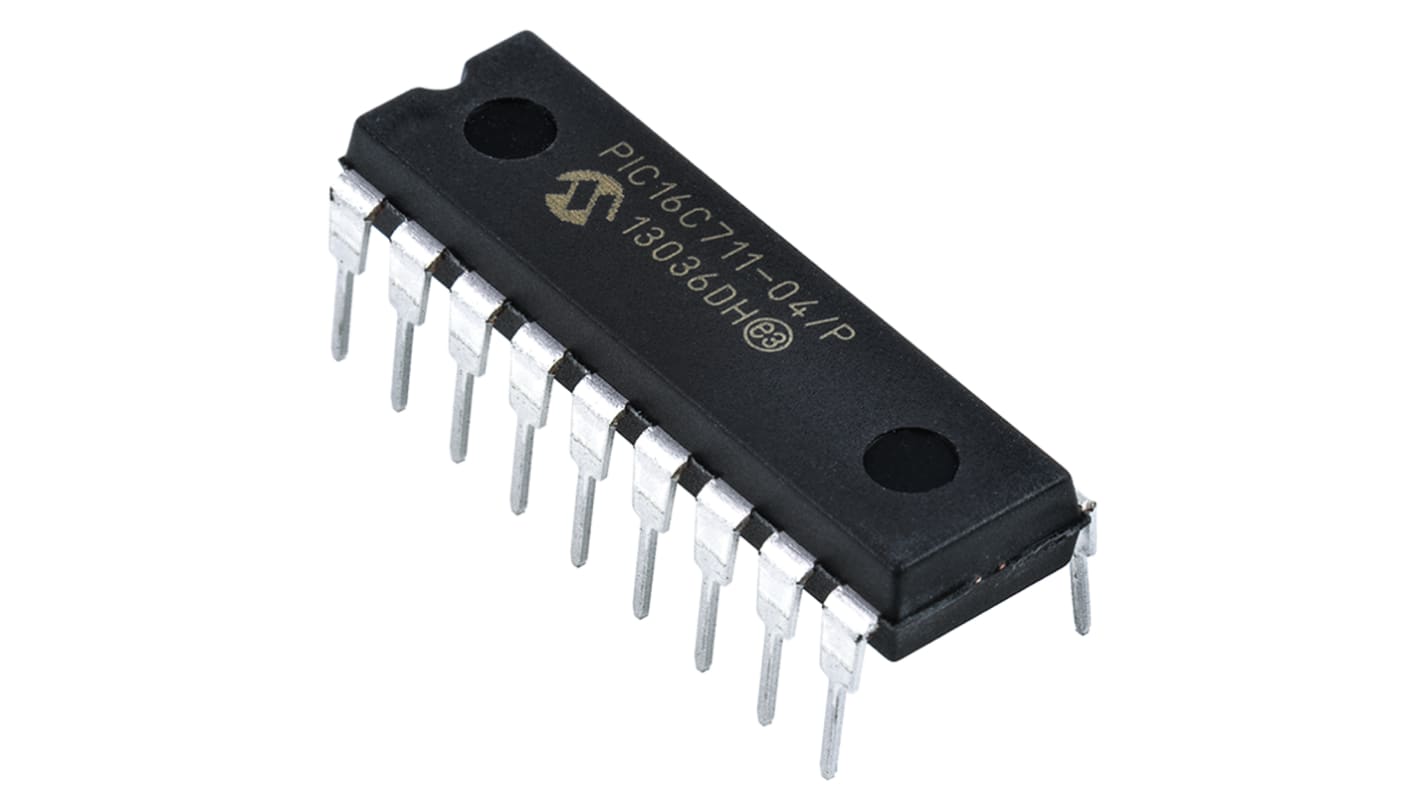Mikrokontroler Microchip PIC16C PDIP 18-pinowy Otwór przezierny PIC 1K x 14 słów 8bit CAN: 4MHz RAM:68 B Ethernet: