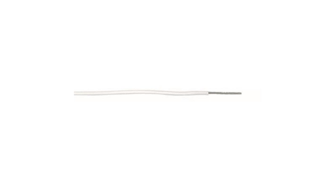 RS PRO White 0.13mm² Hook Up Wire, 26 AWG, 7/0.16 mm, 100m, MPPE Insulation