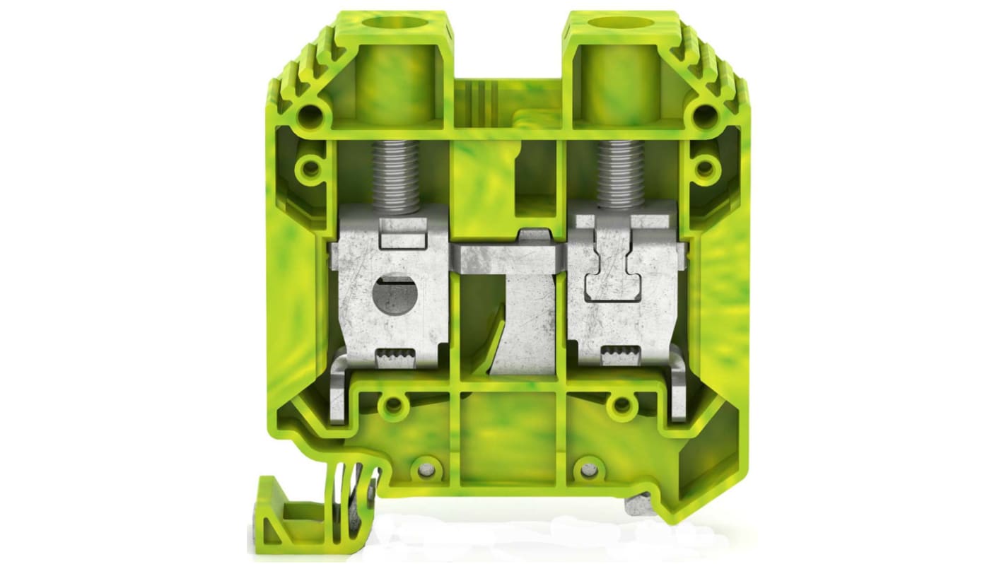 RS PRO Green, Yellow, Single-Level, Screw Termination
