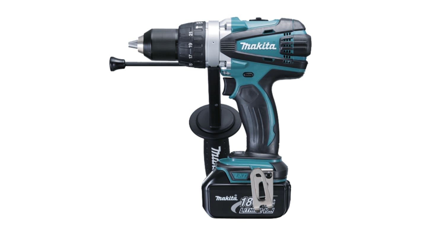 Makita DHP Keyless 18V Cordless Drill Driver Li-Ion, Type G - British 3-Pin