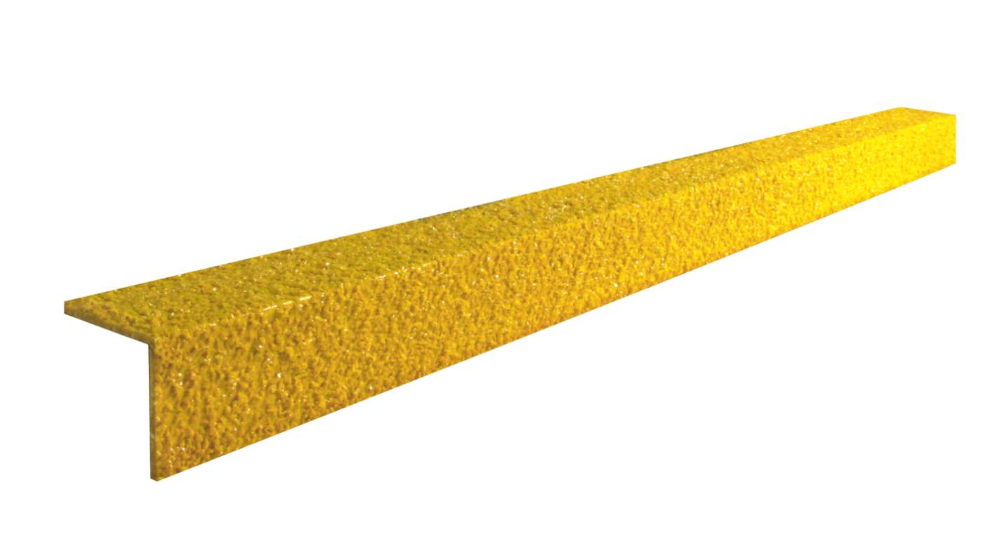 Coba Europe Yellow Stair Nosing Glass Fibre Reinforced Plastic, Silicone Carbide Edge Protection, Solid Finish 1m x 55