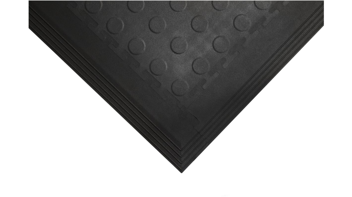 Coba Europe Black Floor Tile Edging PVC Bevelled Corner Edge, Solid Finish 80mm x 515mm x 5mm
