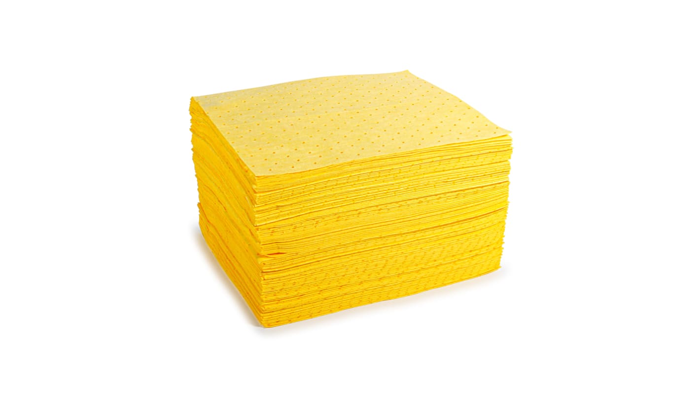 RS PRO Spill Absorbent Pad for Chemical Use, 110L Capacity, 100 per Pack