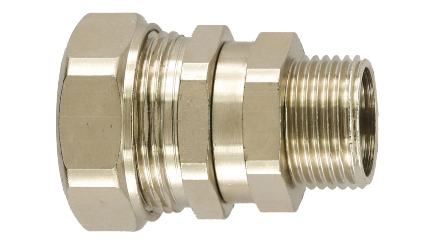 Flexicon Straight, Swivel, Conduit Fitting, 32mm Nominal Size, M32, Nickel Plated Brass IP65 rating