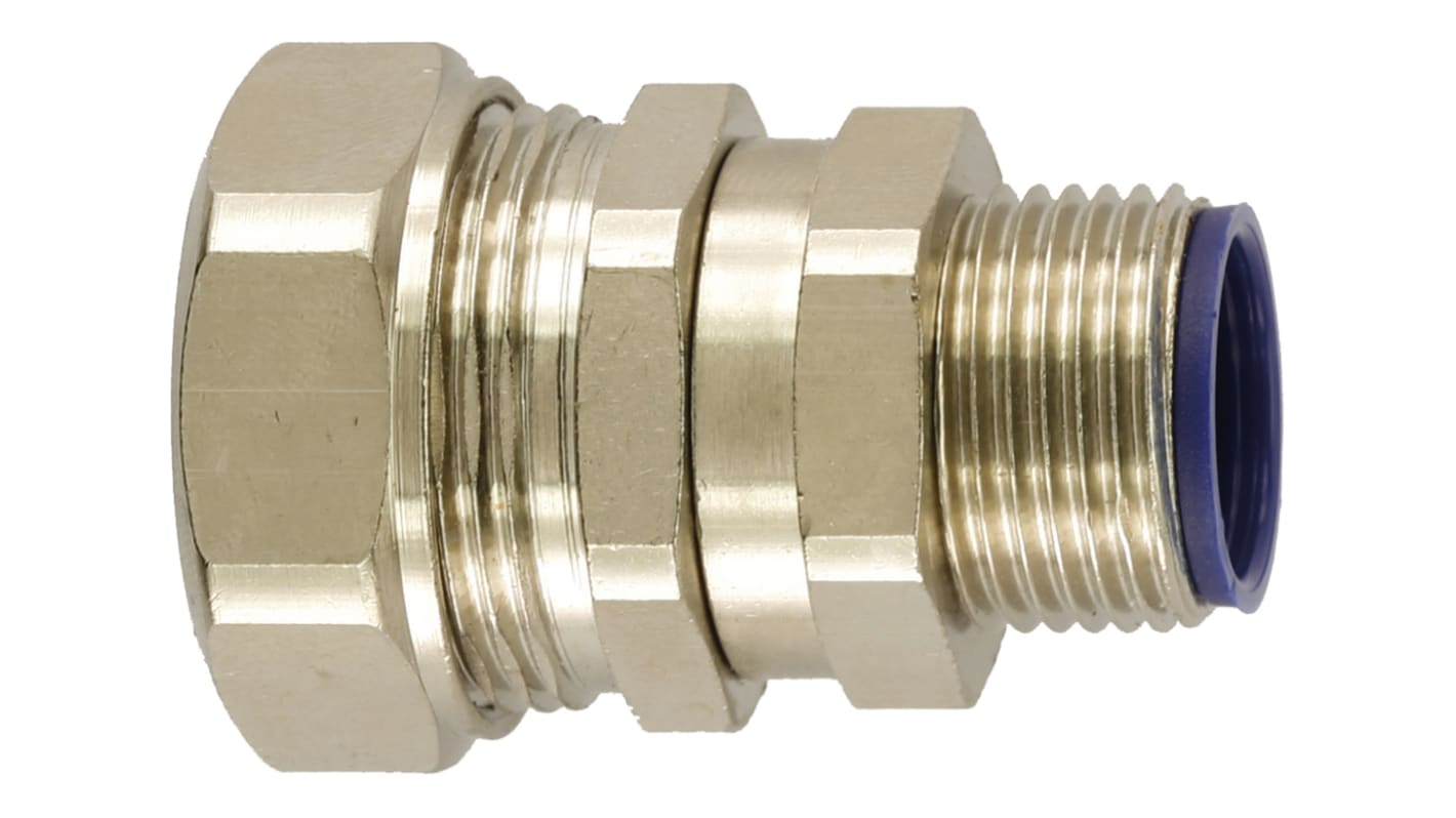 Flexicon Straight, Swivel, Conduit Fitting, 16mm Nominal Size, M16, Brass IP66, IP67, IP68, IP69K rating