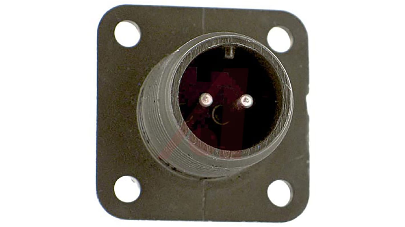 Amphenol Industrial, 97 2 Way Wall Mount MIL Spec Circular Connector ReceptacleGreen, Pin Contacts,Shell Size 10SL,