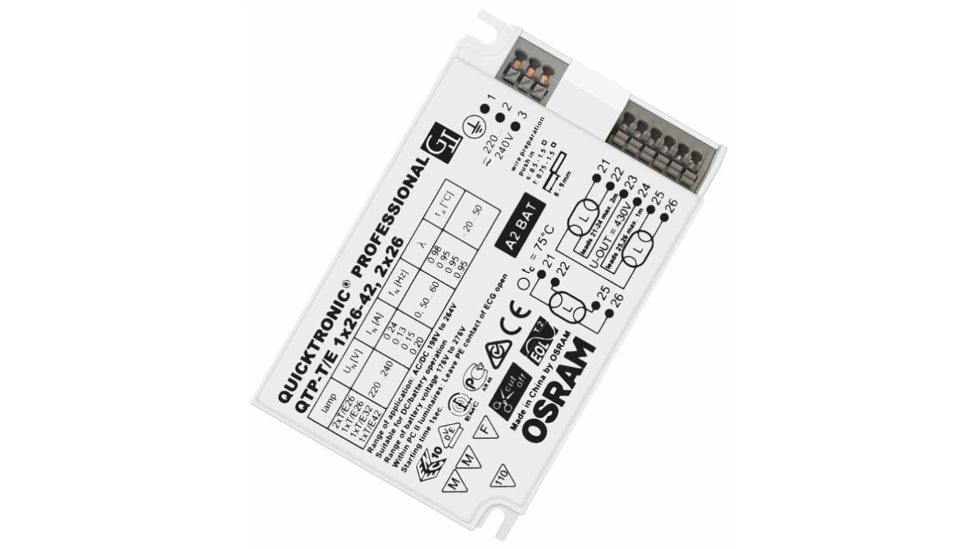 Osram 42 W Electronic Compact Fluorescent Lighting Ballast, 220 → 240 V