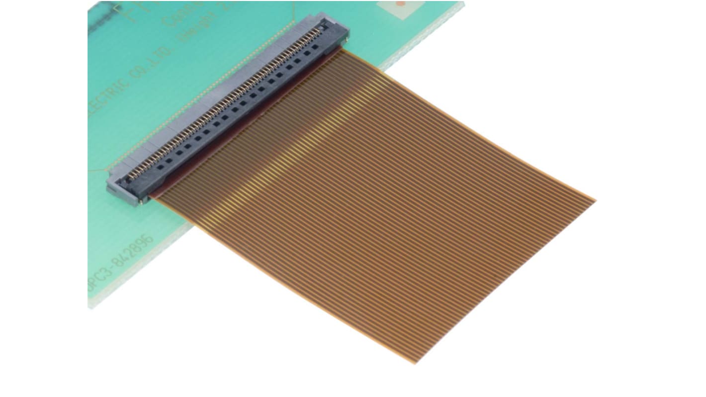 Hirose FPC连接器, 母座, 40p, 0.5mm间距, 单排, SMT安装, 直角, 500mA, 50 V 交流, FH系列