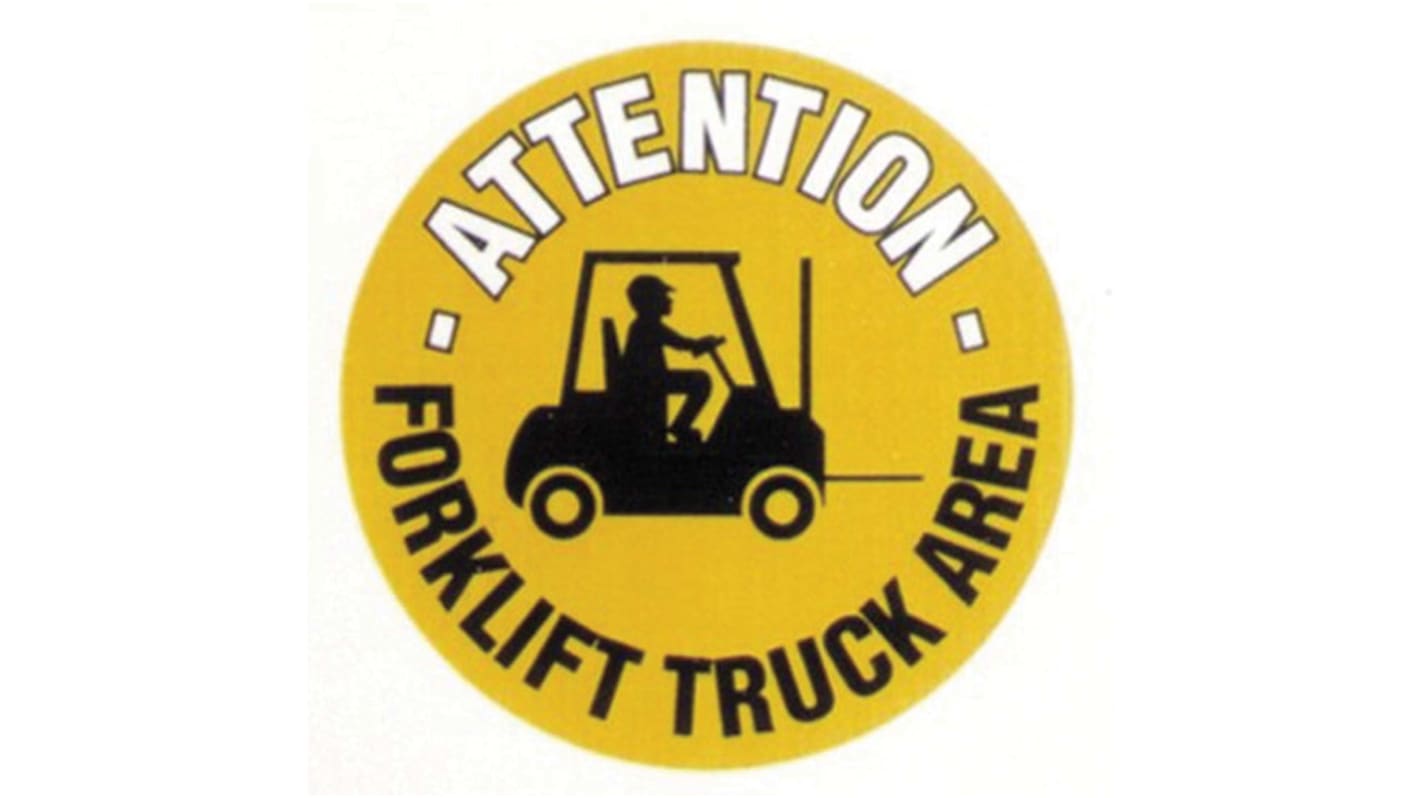 RS PRO Self-Adhesive Fork Lift Hazard Hazard Warning Sign (English)
