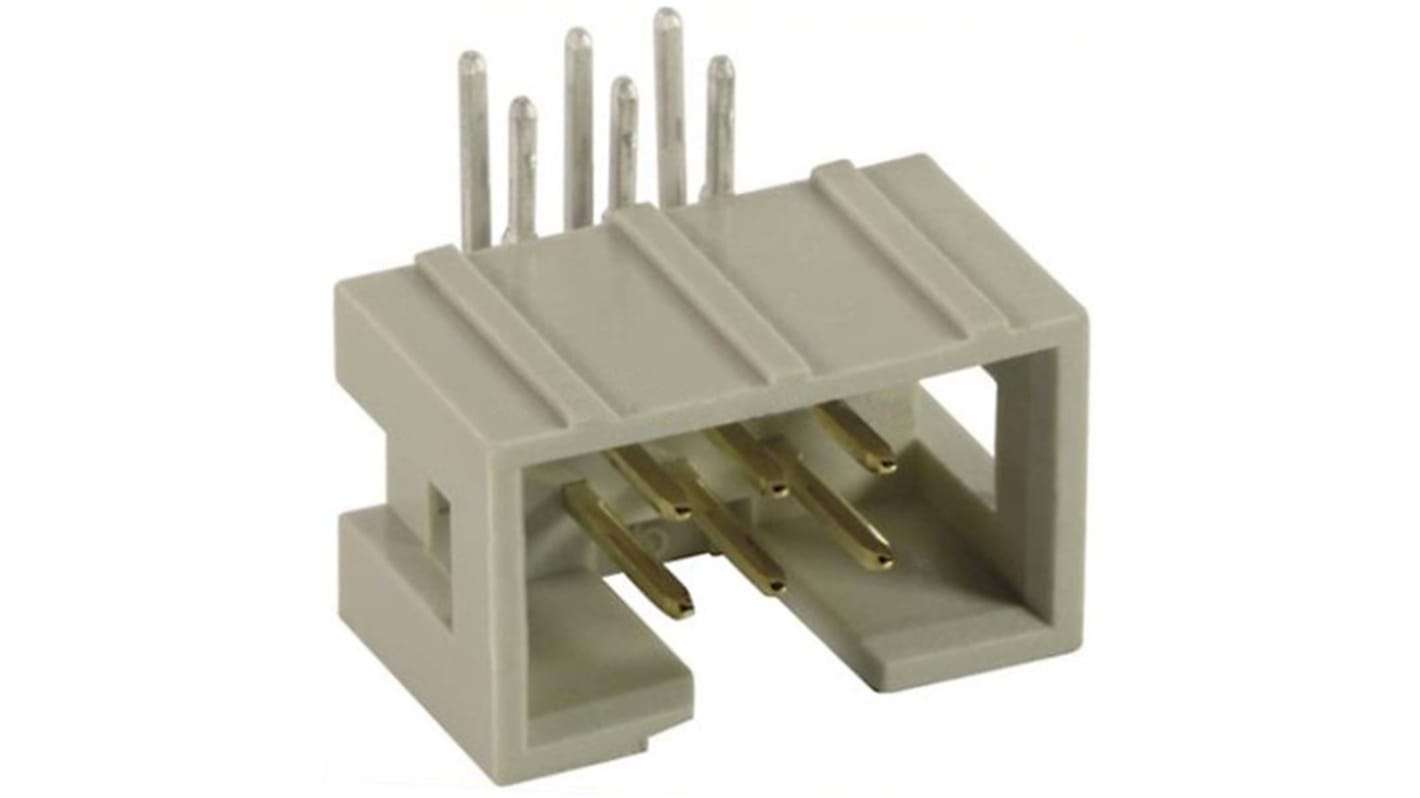 HARTING SEK 18 Series Right Angle Through Hole PCB Header, 10 Contact(s), 2.54mm Pitch, 2 Row(s), Shrouded