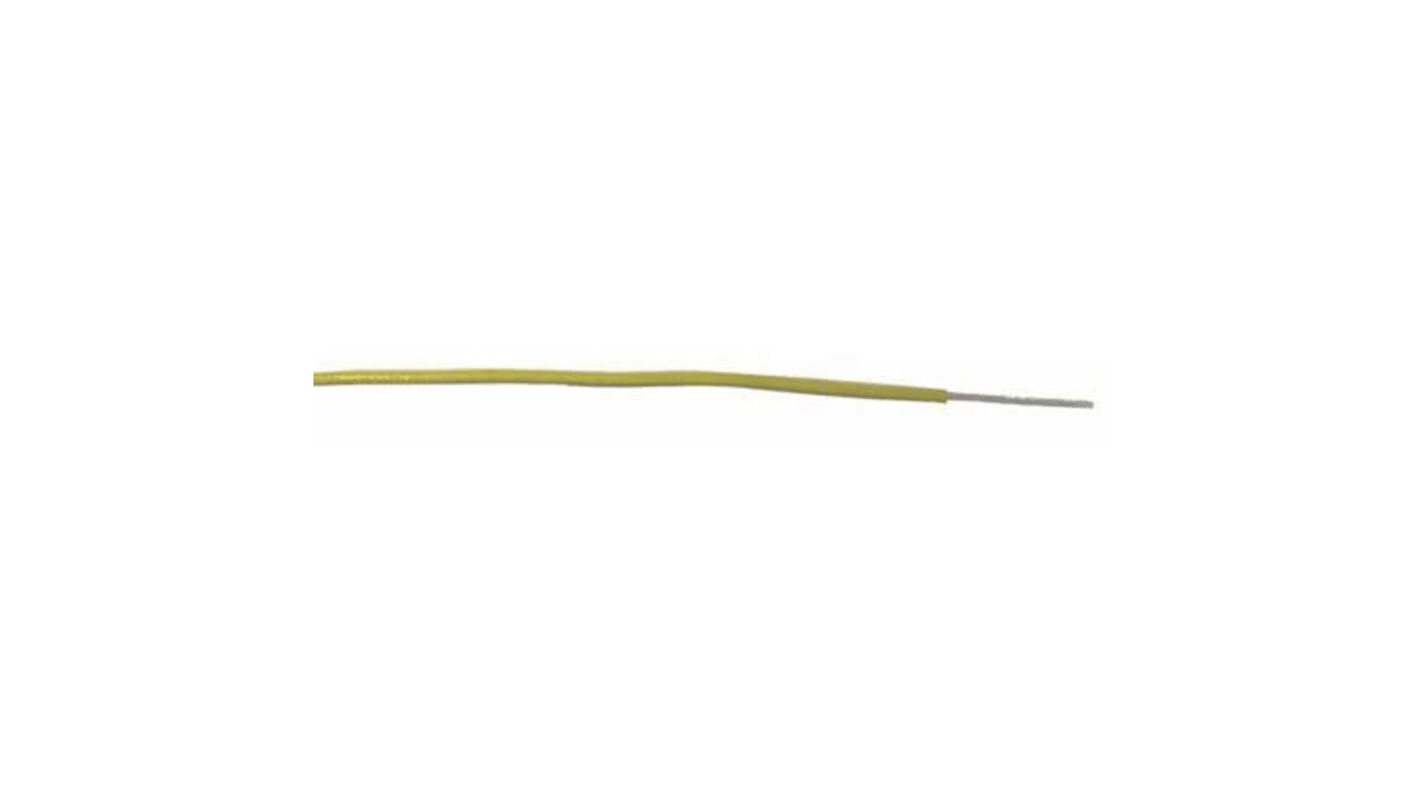 RS PRO Yellow 0.33mm² Hook Up Wire, 22 AWG, 17/0.16 mm, 100m, PVC Insulation