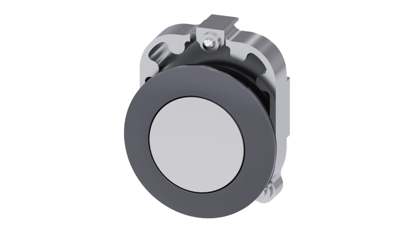 Siemens SIRIUS ACT 3SU10 Series White Latching Push Button Head, 30mm Cutout, IP66, IP67, IP69K