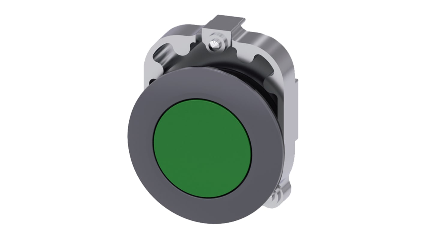 Siemens SIRIUS ACT Series Green Momentary Push Button Head, 30mm Cutout, IP66, IP67, IP69K