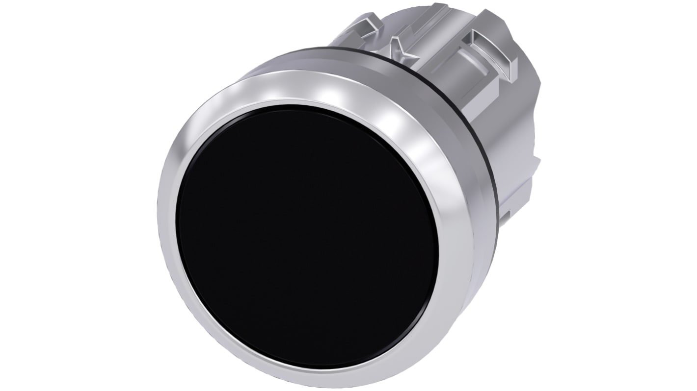 Cabezal de pulsador Siemens serie SIRIUS ACT, Ø 22mm, de color Negro, Momentáneo, IP66, IP67, IP69K