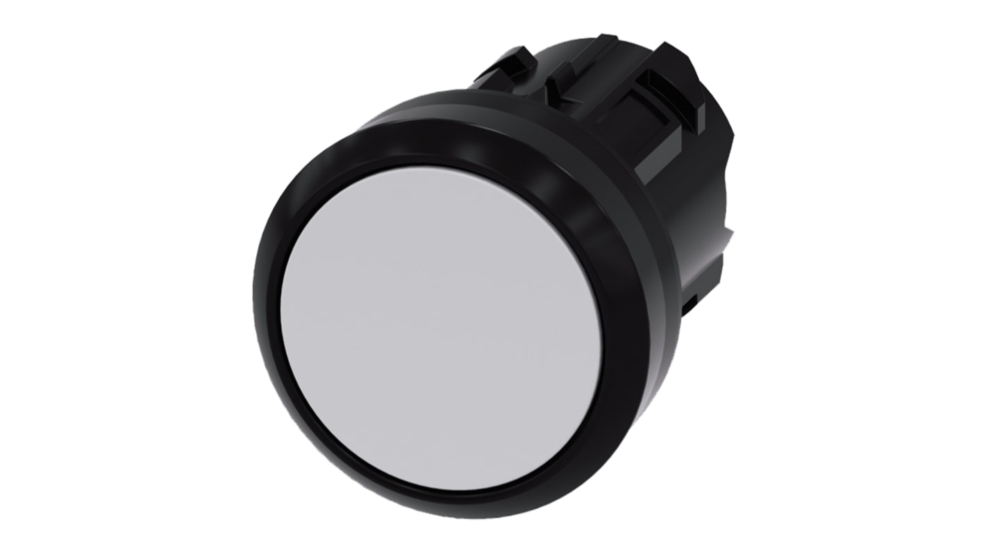 Cabezal de pulsador Siemens serie SIRIUS ACT, Ø 22mm, de color Blanco, Momentáneo, IP66, IP67, IP69K