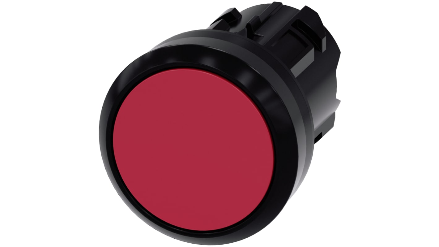 Siemens 红色圆形按钮头, Φ22mm开孔, Φ29.5mm按钮, 瞬时, IP66, IP67, IP69K, SIRIUS ACT 3SU10系列