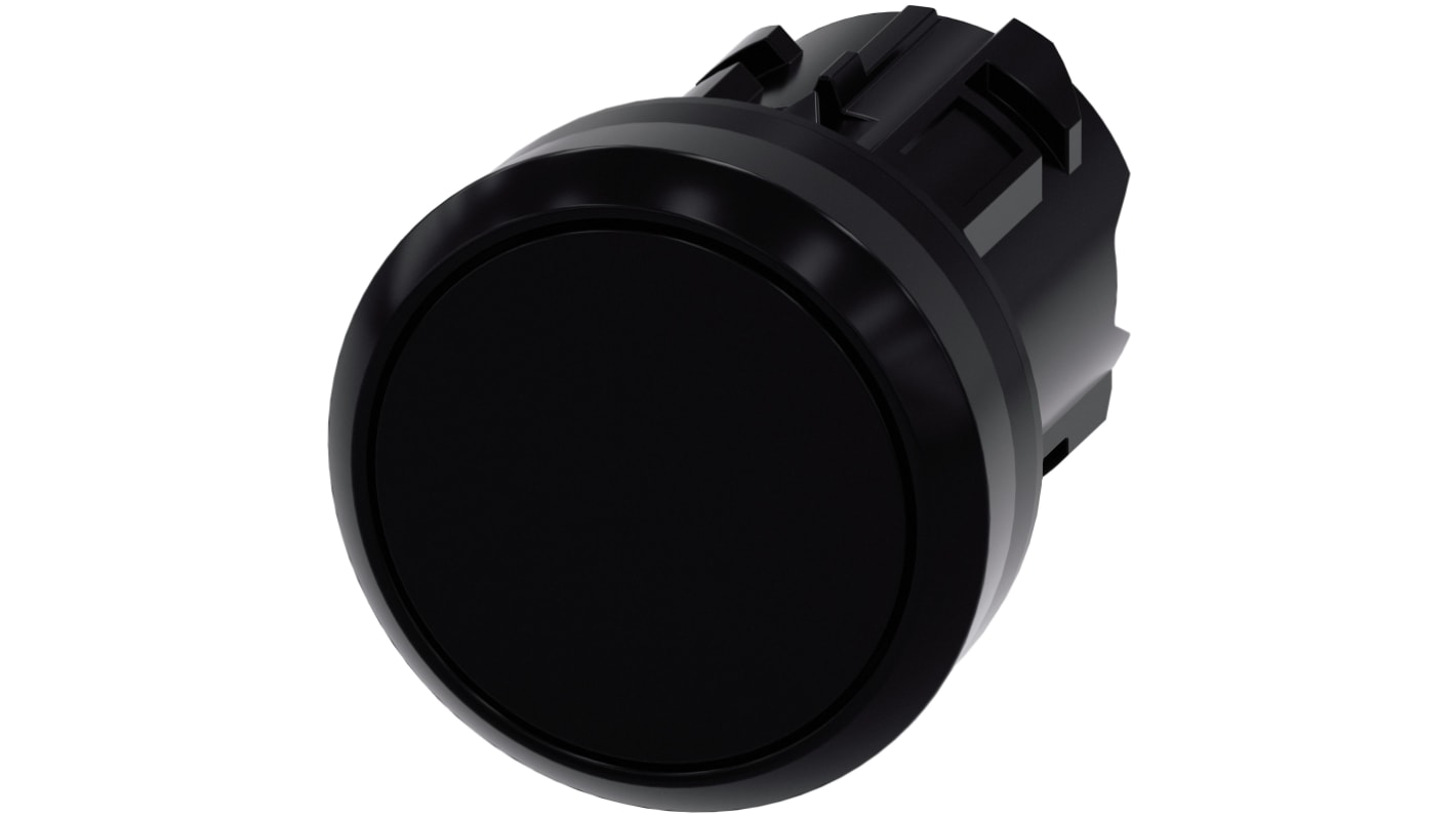 Siemens SIRIUS ACT 3SU10 Series Black Latching Push Button Head, 22mm Cutout, IP66, IP67, IP69K