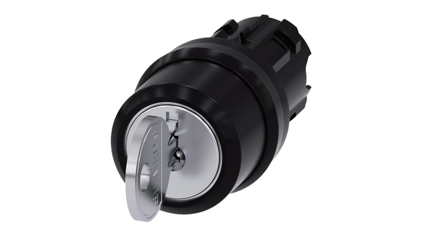 Siemens SIRIUS ACT 3SU10 3-position Key Switch Head, Latching, 22mm Cutout
