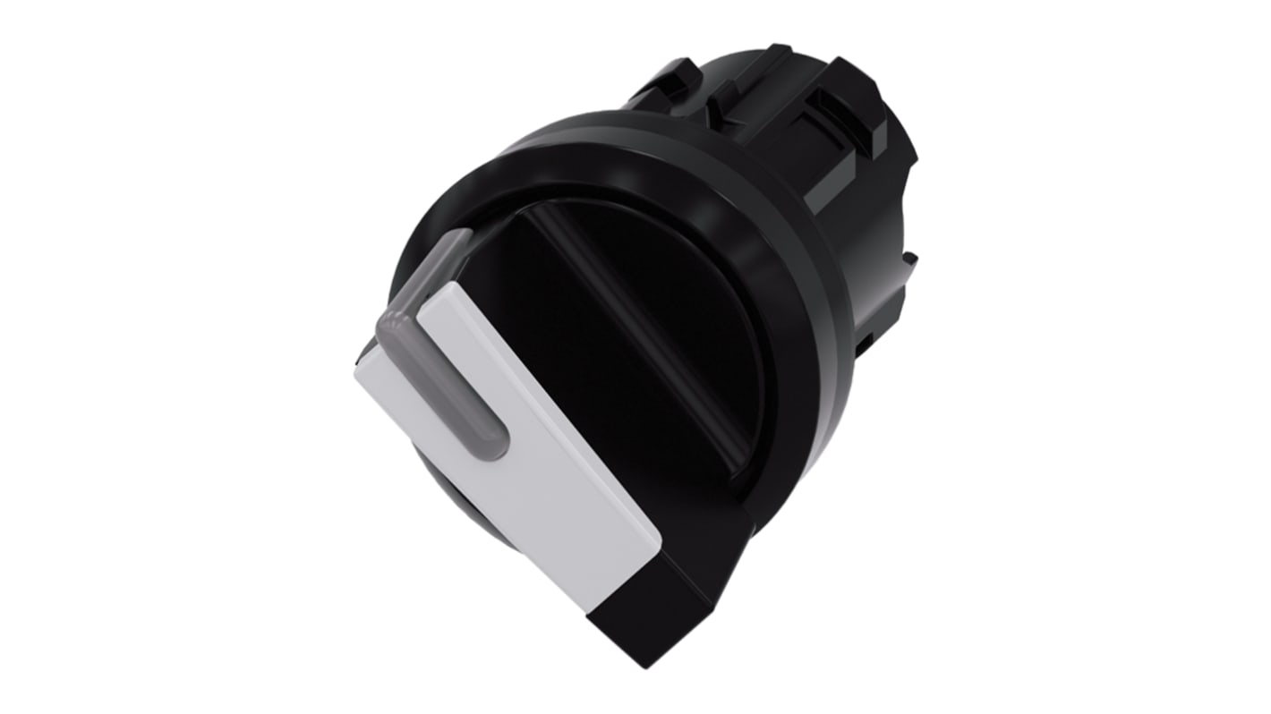 Siemens SIRIUS ACT Series 2 Position Selector Switch Head, 22mm Cutout, Black/White Handle