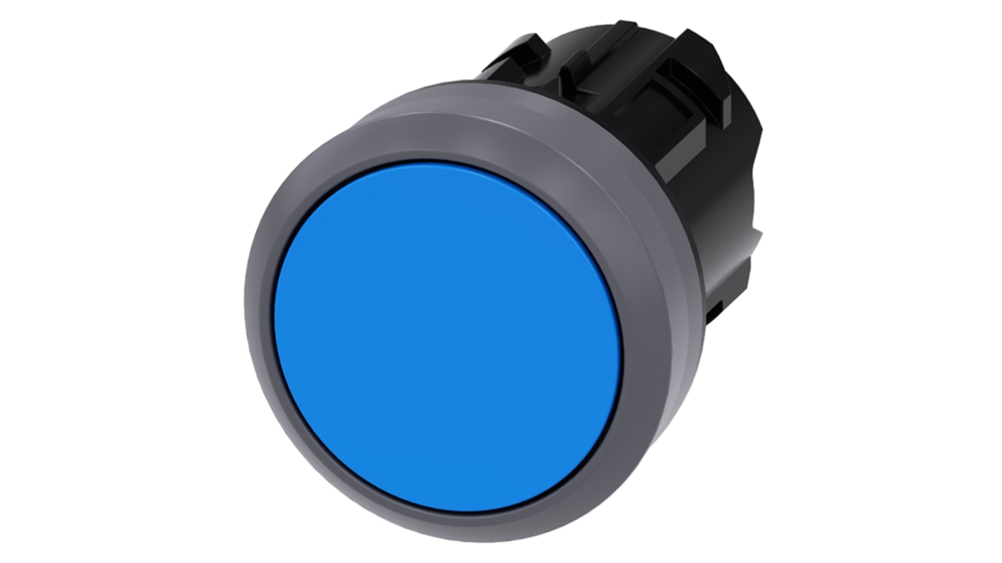 Siemens SIRIUS ACT Series Blue Latching Push Button Head, 22mm Cutout, IP66, IP67, IP69K