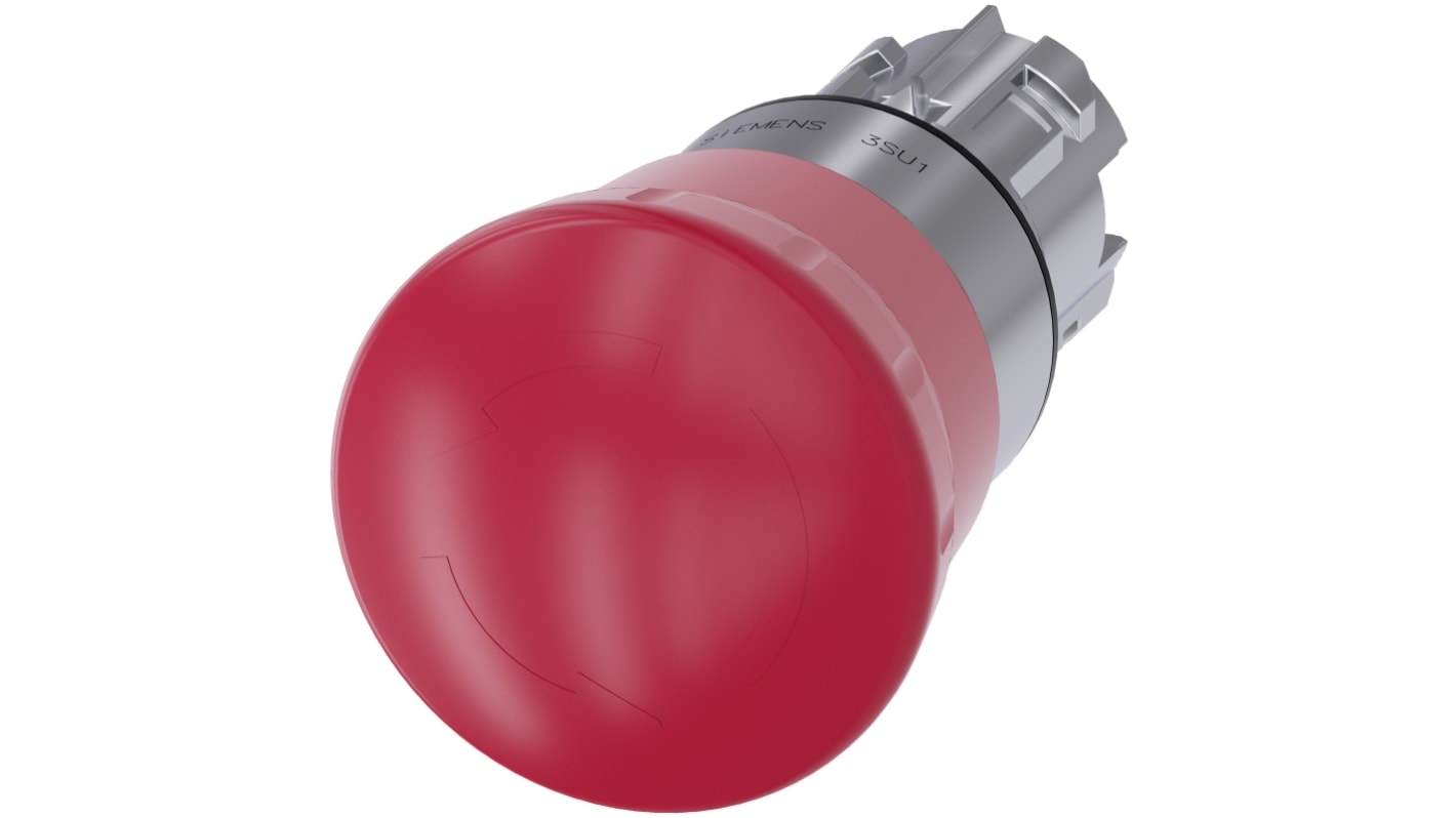 Seta de emergencia Siemens serie 3SU1, montaje en panel, Ø de montaje 22mm, IP66, IP67, IP69(IP69K)