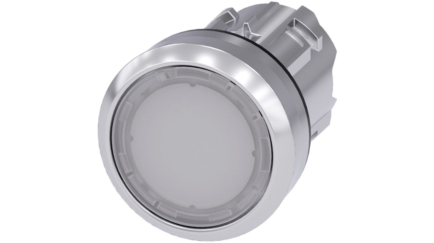 Siemens SIRIUS ACT 3SU10 Series White Illuminated Momentary Push Button Head, 22mm Cutout, IP66, IP67, IP69K