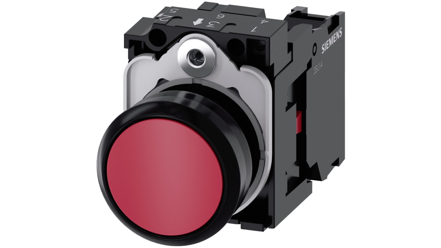 Siemens SIRIUS ACT 3SU11 Series Push Button Complete Unit, Panel Mount, 22mm Cutout, SPST