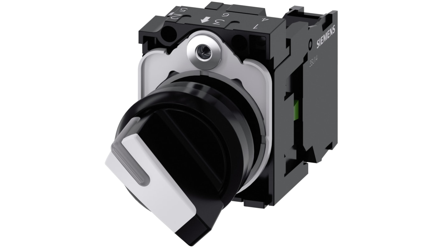 Siemens Selector Switch - (SPST) 22.3mm Cutout Diameter 2 Positions