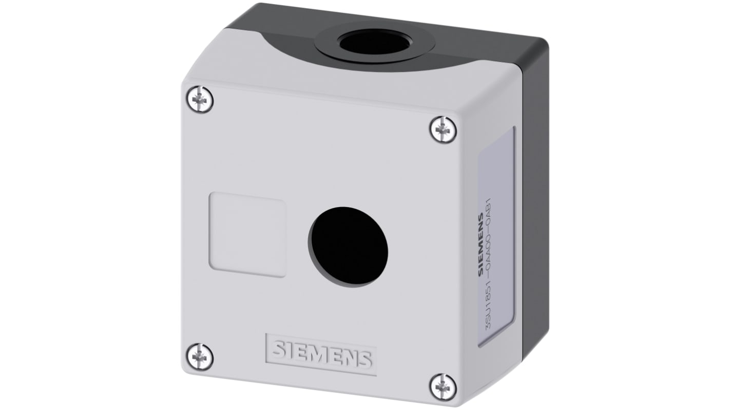 Siemens Grey Metal SIRIUS ACT 3SU18 Enclosure - 1 Hole 22mm Diameter