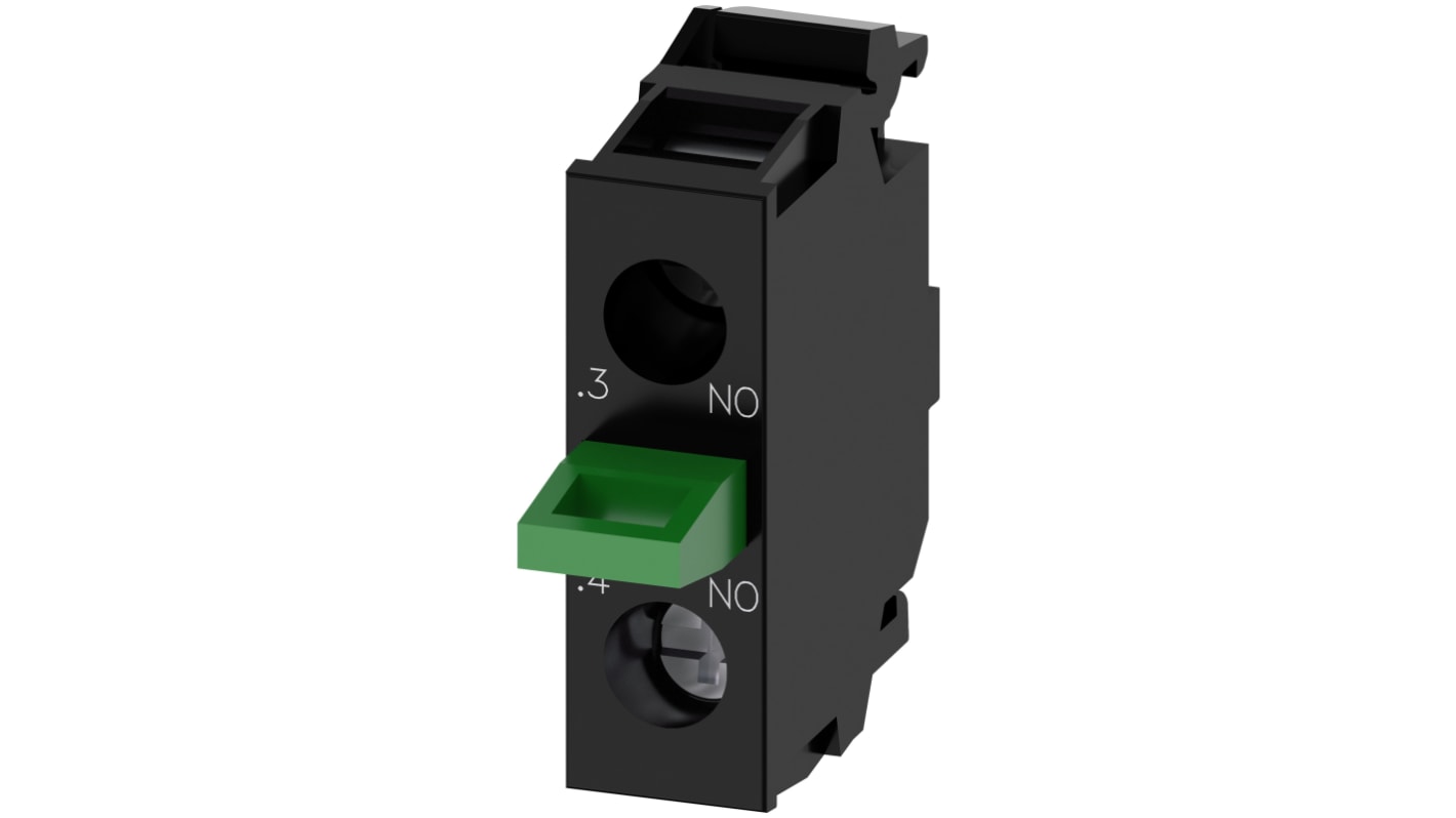 Blocco contatti Siemens, 1 N/A, 5 → 500V ca/cc, terminali a A vite