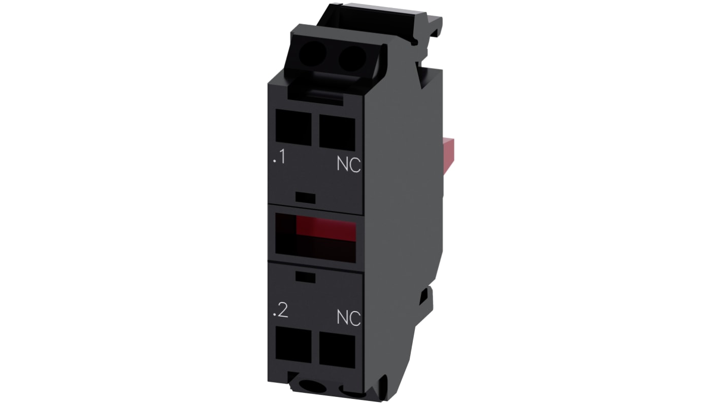 Blocco contatti Siemens, 1NC, 5 → 500V ca/cc, terminali a Molla