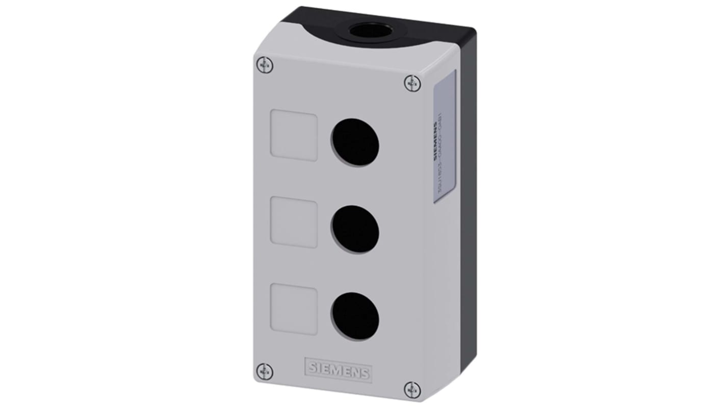 Siemens Grey Metal SIRIUS ACT Push Button Enclosure - 3 Hole 22mm Diameter