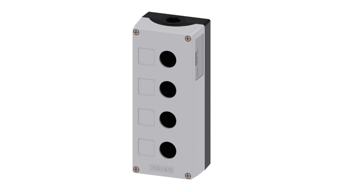 Siemens Grey Metal SIRIUS ACT 3SU18 Push Button Enclosure - 4 Hole 22mm Diameter