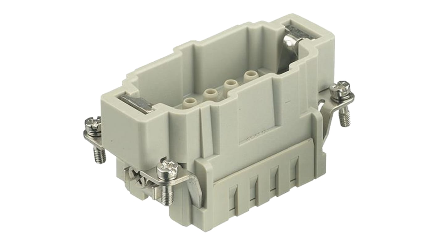 HARTING Heavy Duty Power Connector Insert, 16A, Male, Han E HMC Series, 10 Contacts