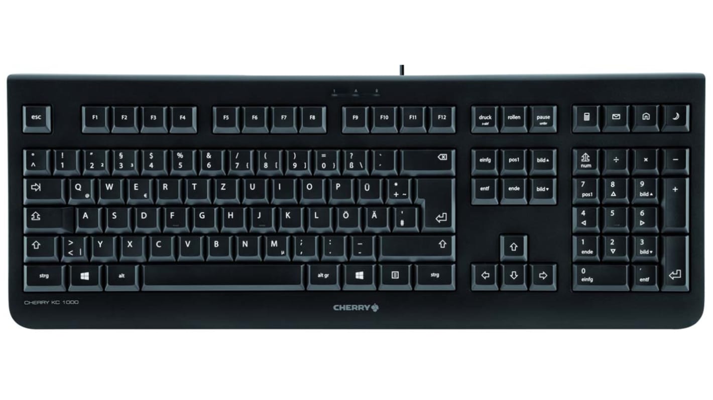 Cherry Tastatur QWERTZ Kabelgebunden Schwarz USB, 458 x 170 x 20mm