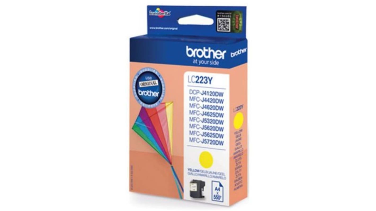 Cartouche d'encre Brother LC223Y Jaune, pour DCP-J4120DW / MFC-J4420DW / MFC-J4620DW / MFC-J4625DW / MFC-J5320DW /