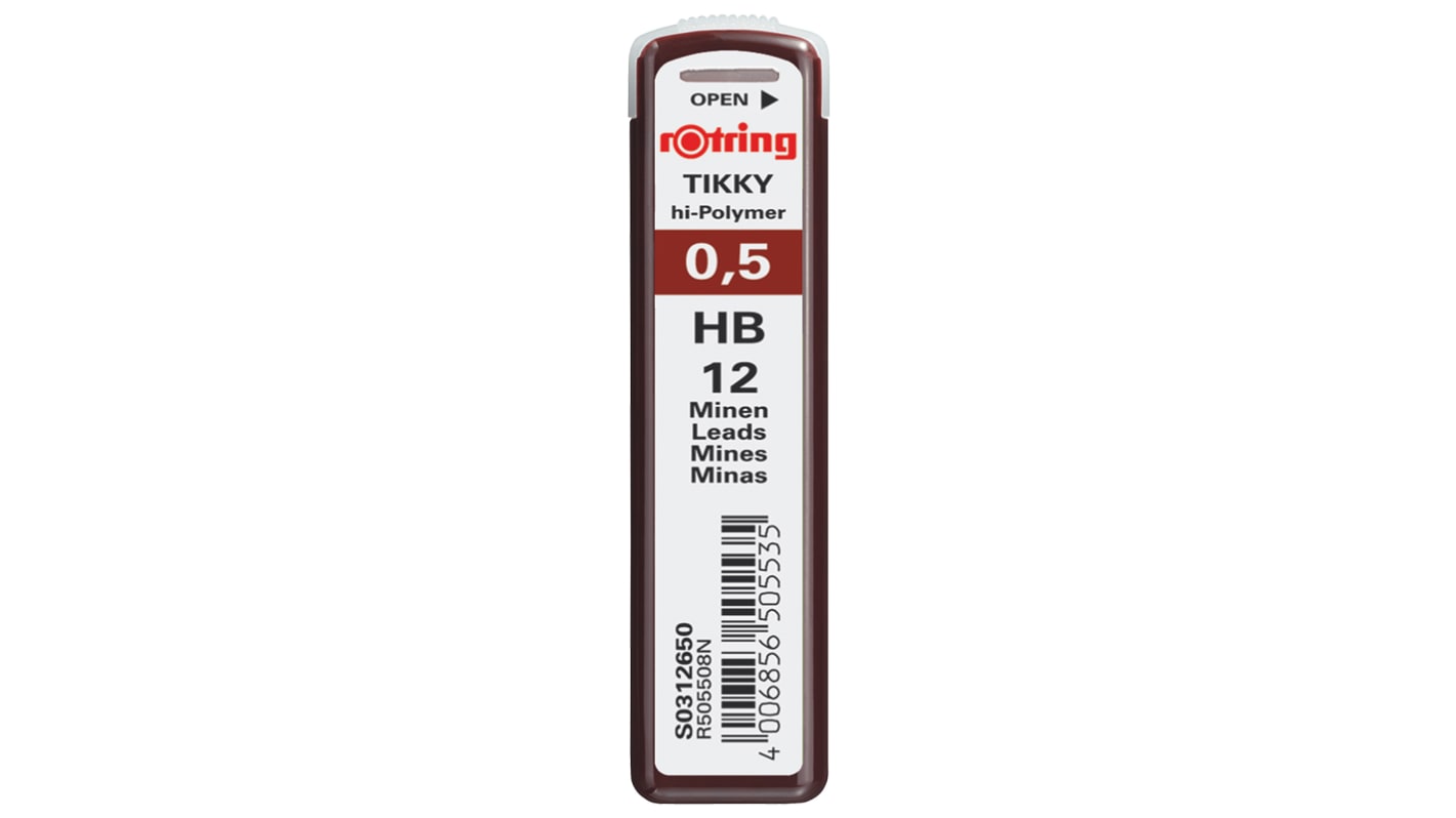 Recarga Rotring 1904836 HB, 0.5mm